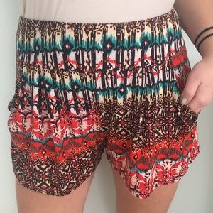 bright, colorful highwaisted soft shorts w pockets